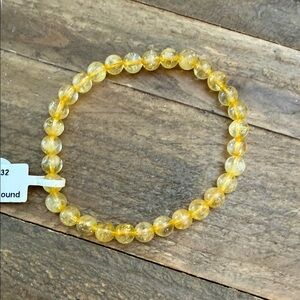 Citrine 6mm crystal Beaded Bracelet